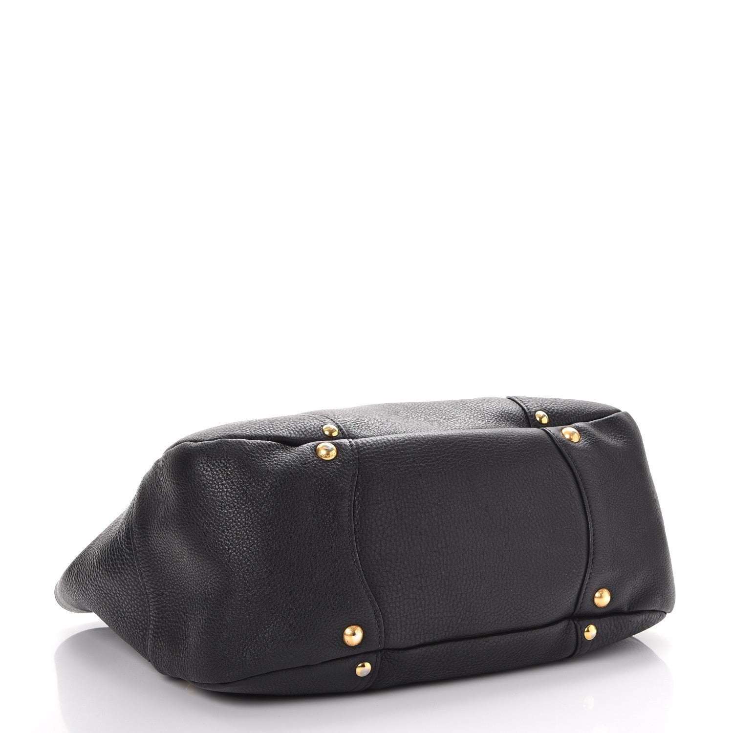 Prada Vitello Daino Pushlock Tote Black 4 of 14