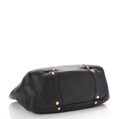 Prada Vitello Daino Pushlock Tote Black 4 of 14