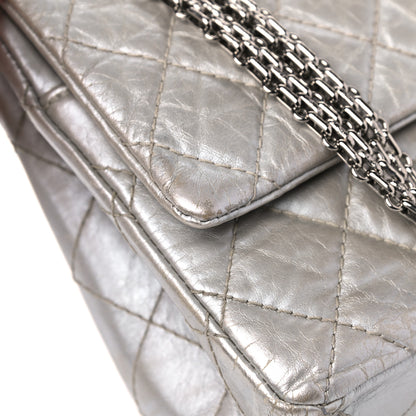 Chanel Metallic Aged Calfskin Quilted 2.55 Reissue 226 Flap Silver 15 of 21
