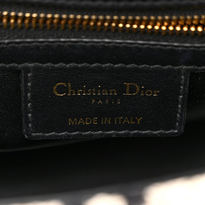 Christian Dior Technical Canvas Macro Houndstooth Medium Caro Bag Black White 6 of 11