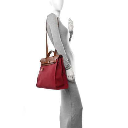 Hermes Vache Hunter Toile Herbag Zip 39 MM Rubis Natural 2 of 22