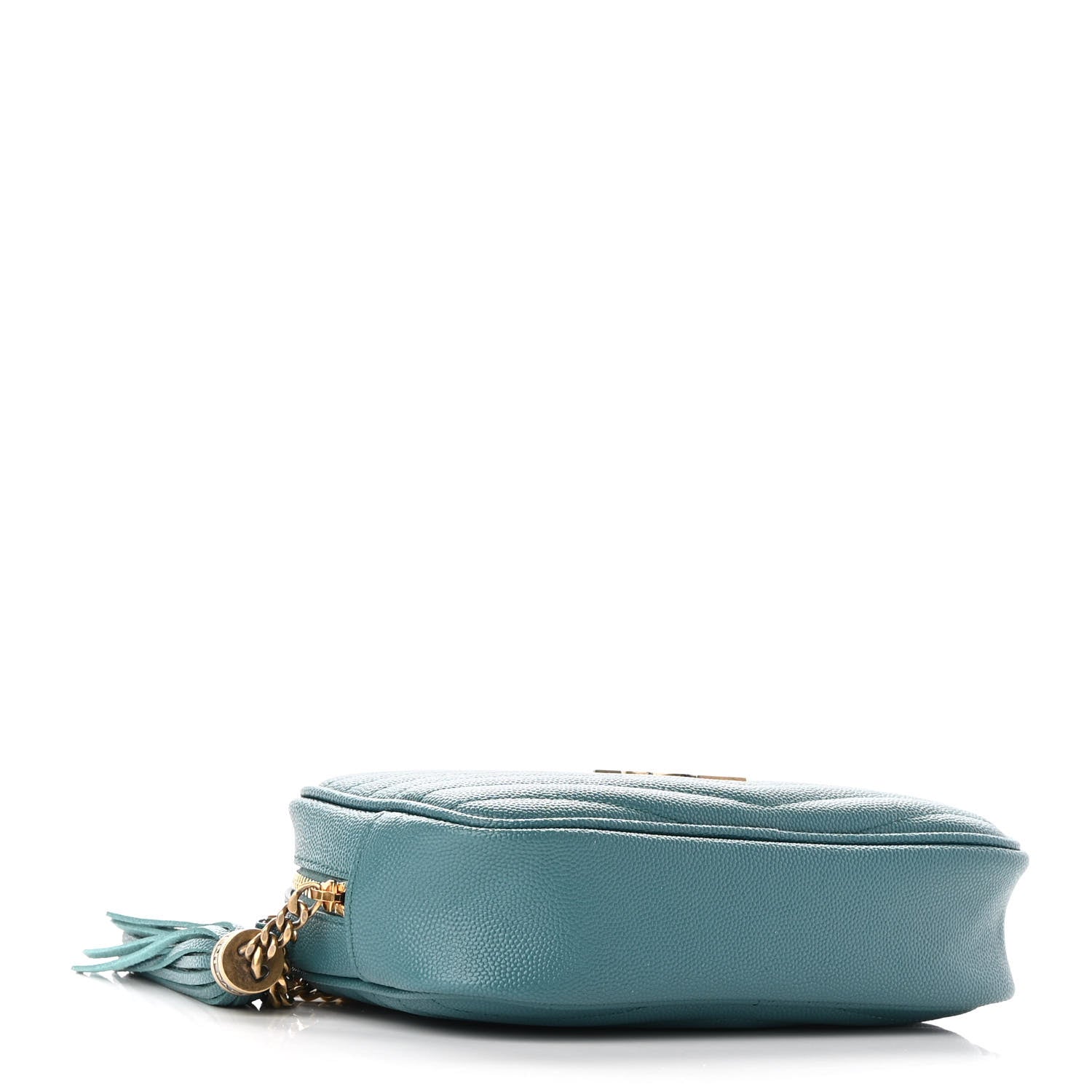 Saint Laurent Grain De Poudre Matelasse Monogram Mini Lou Camera Bag Blue Vert 4 of 9
