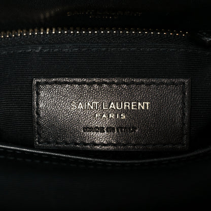 Saint Laurent Patent Y Quilted Monogram Toy Loulou Crossbody Bag Black 7 of 11