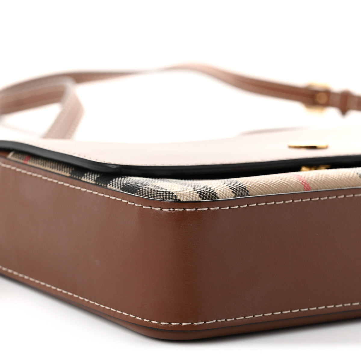 Burberry Calfskin Vintage Check New Hampshire Bag Archive Beige Tan 9 of 11