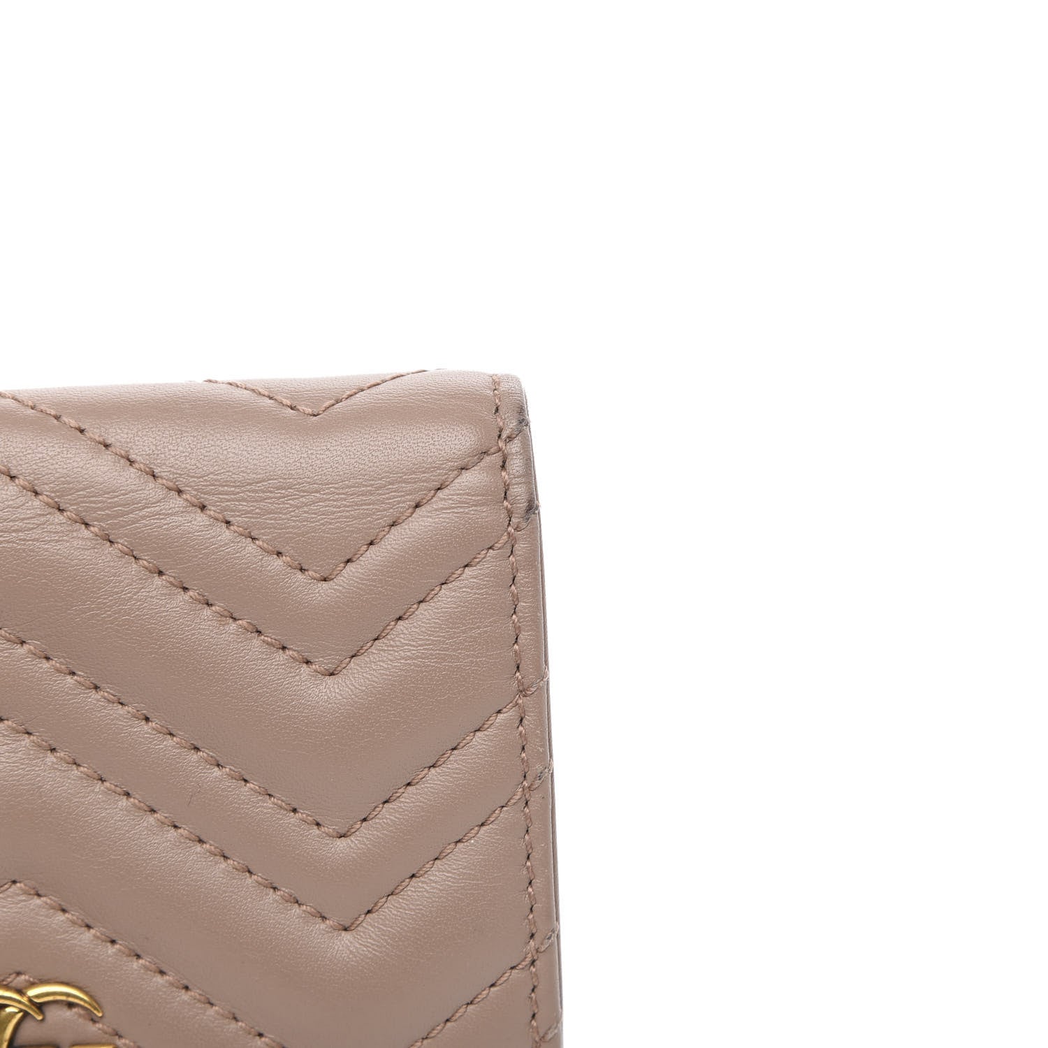Gucci Calfskin Matelasse GG Marmont Card Case Porcelain Rose 11 of 11