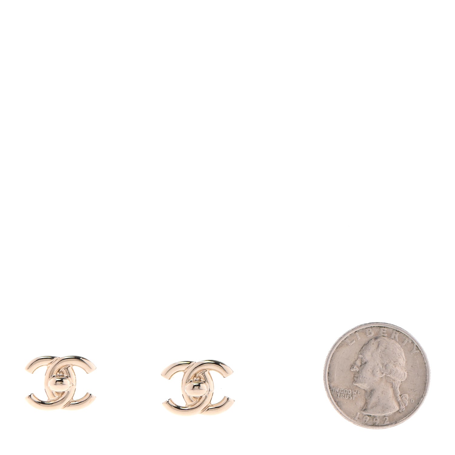 Chanel Metal CC Turnlock Earrings Gold 2 of 4