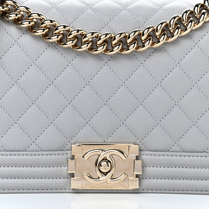 Chanel Caviar Quilted Medium Boy Flap Grey 7 of 9