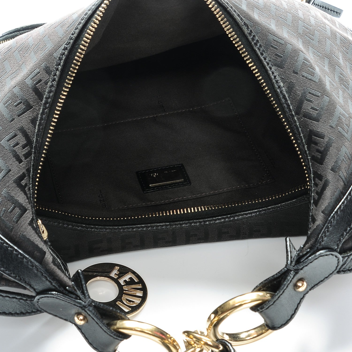 Fendi Zucchino Cuoio Chef Hobo Black 5 of 7