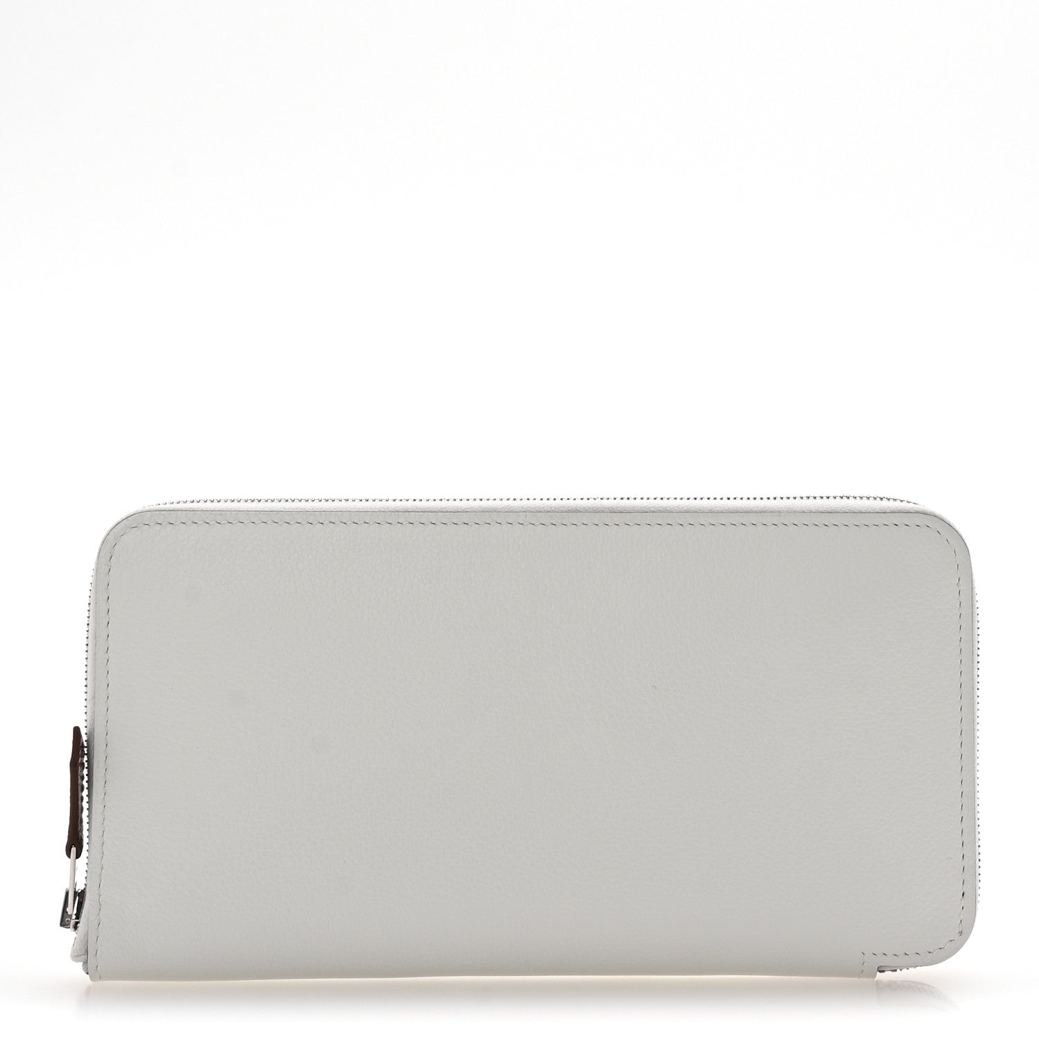 Hermes Evercolor Barenia Silk'In Wallet New White Capucine Bleu Zephyr 1 of 7
