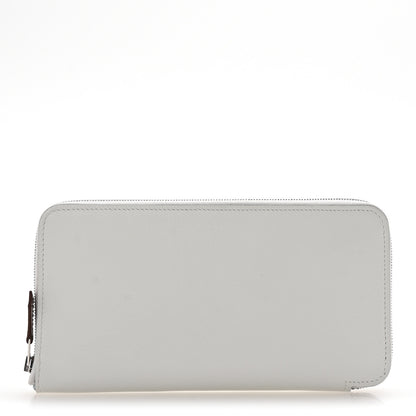 Hermes Evercolor Barenia Silk'In Wallet New White Capucine Bleu Zephyr 1 of 7
