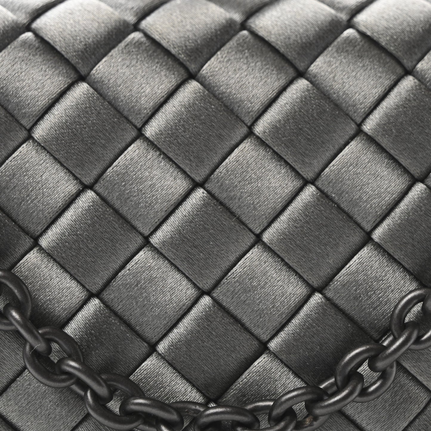 Silk Faille Intrecciato Raffia Knot Clutch Argento