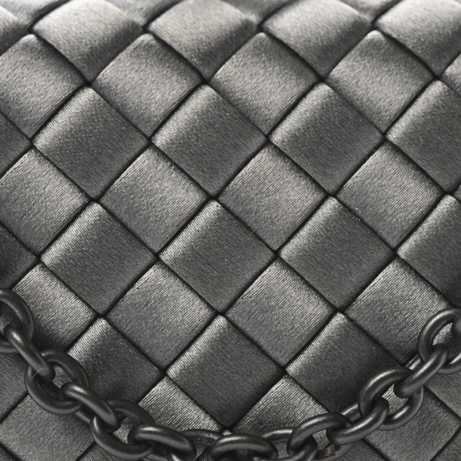 Bottega Veneta Silk Faille Intrecciato Raffia Knot Clutch Argento 7 of 9