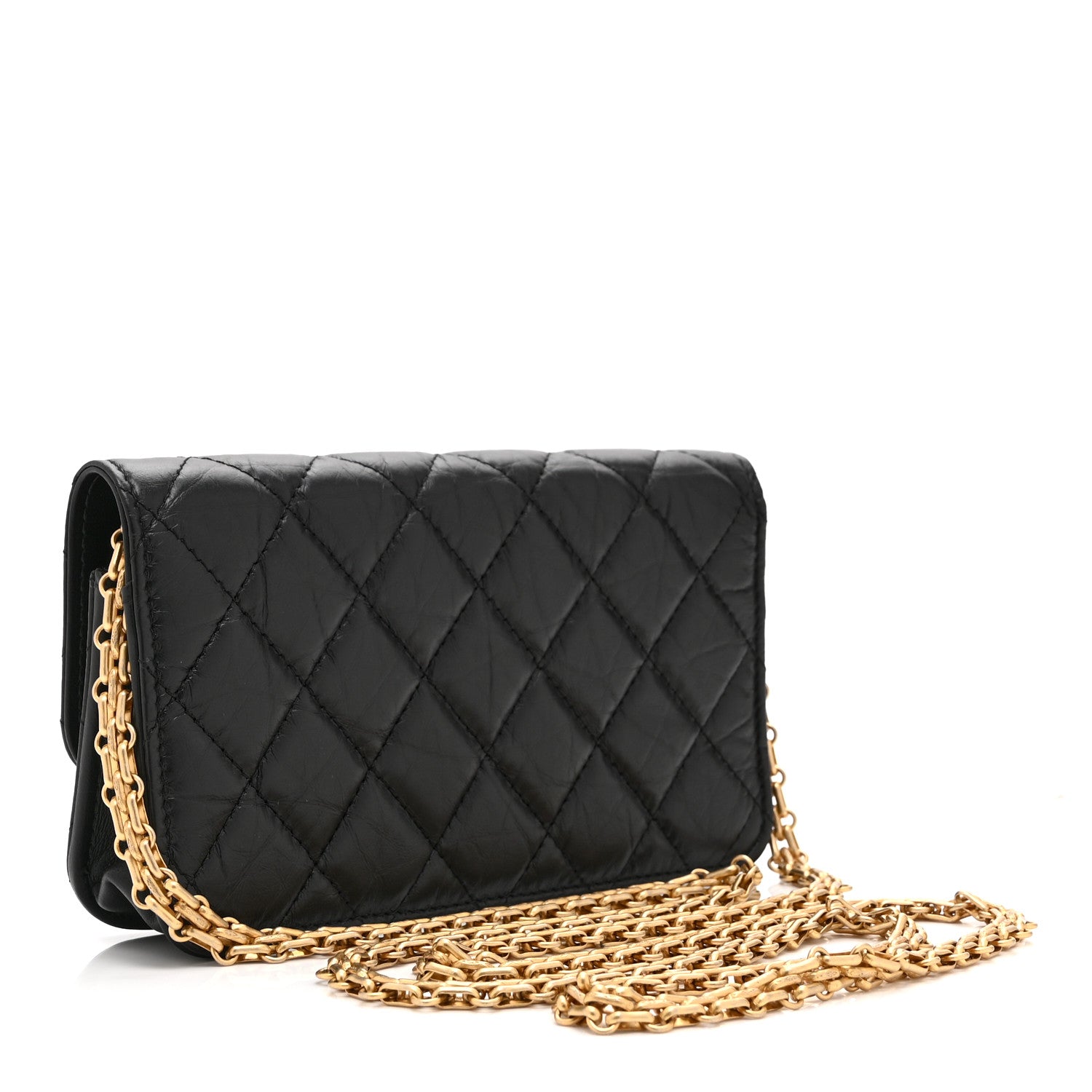 Chanel Aged Calfskin Quilted Reissue Flap Phone Holder With Chain Black 3 of 11