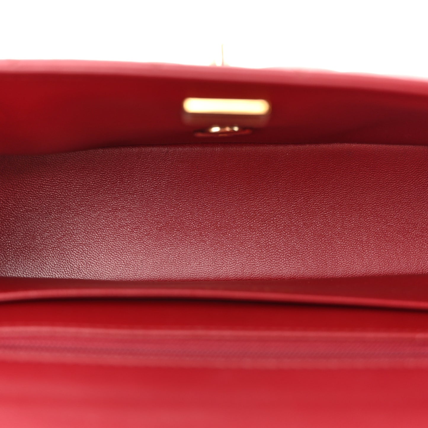 Lambskin Quilted Mini Top Handle Rectangular Flap Dark Red