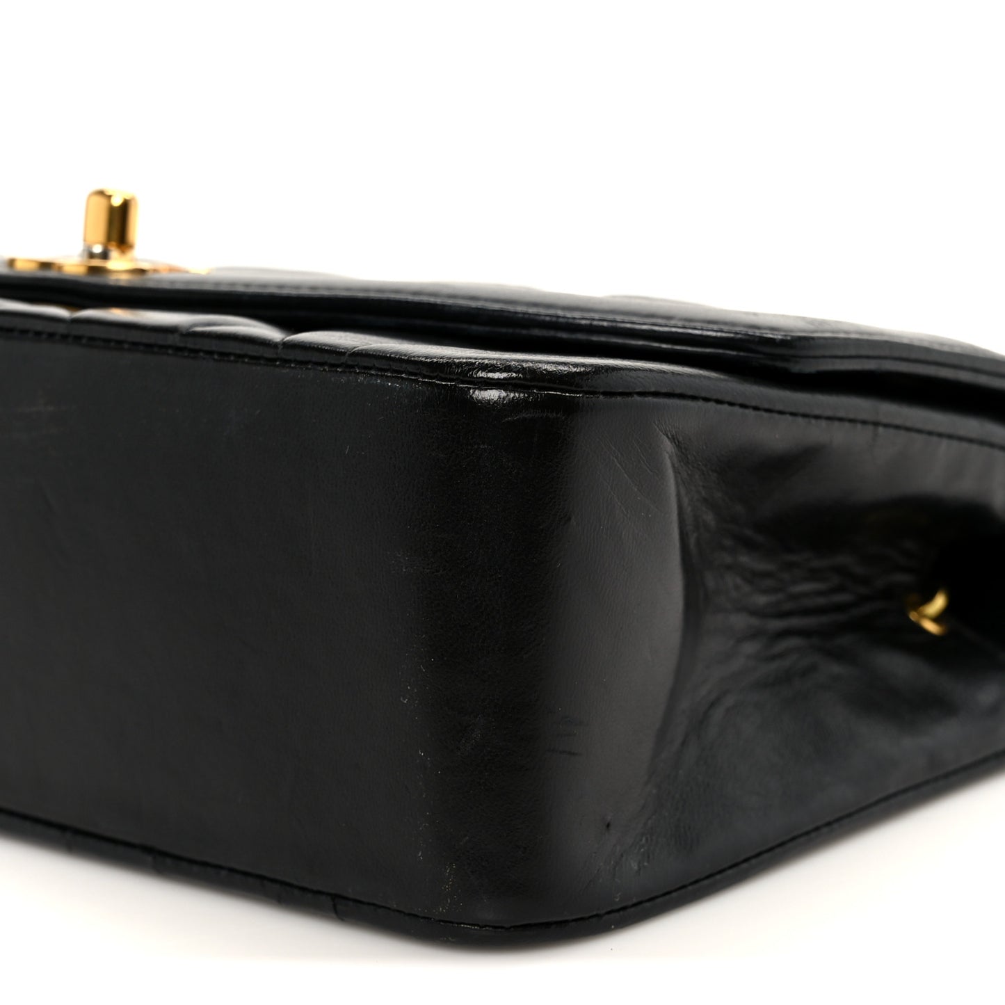 Lambskin Quilted Small Single Flap Black