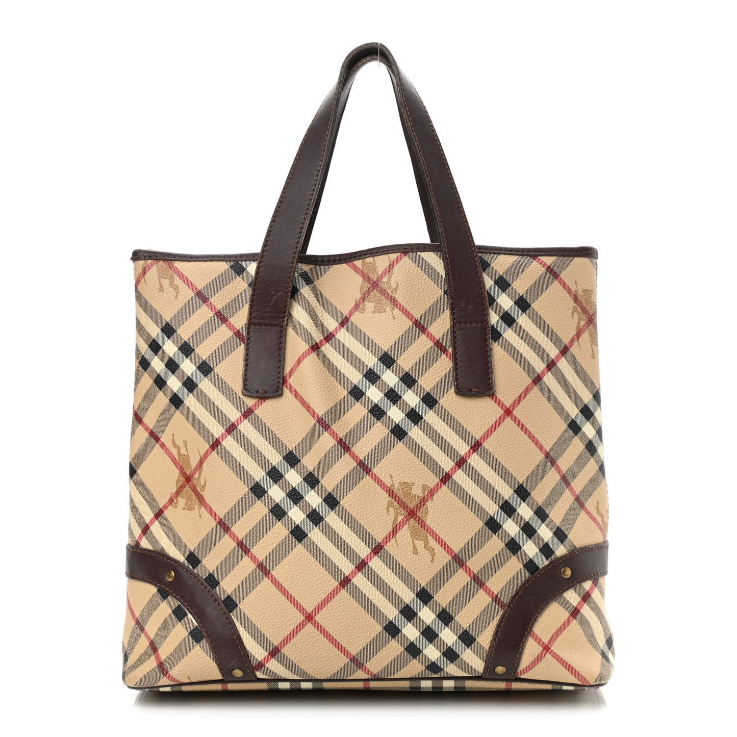 Haymarket Check Studded Tote Chocolate