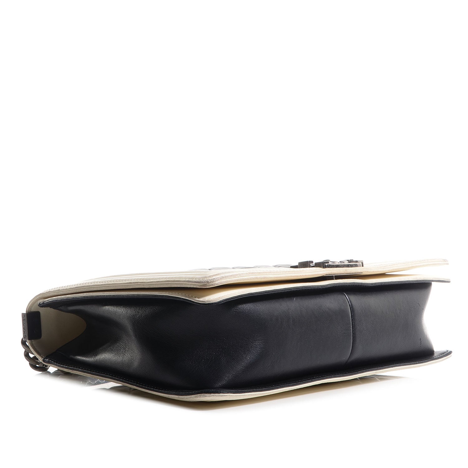 Chanel Lambskin Quilted Large Boy Flap Black White 4 of 8