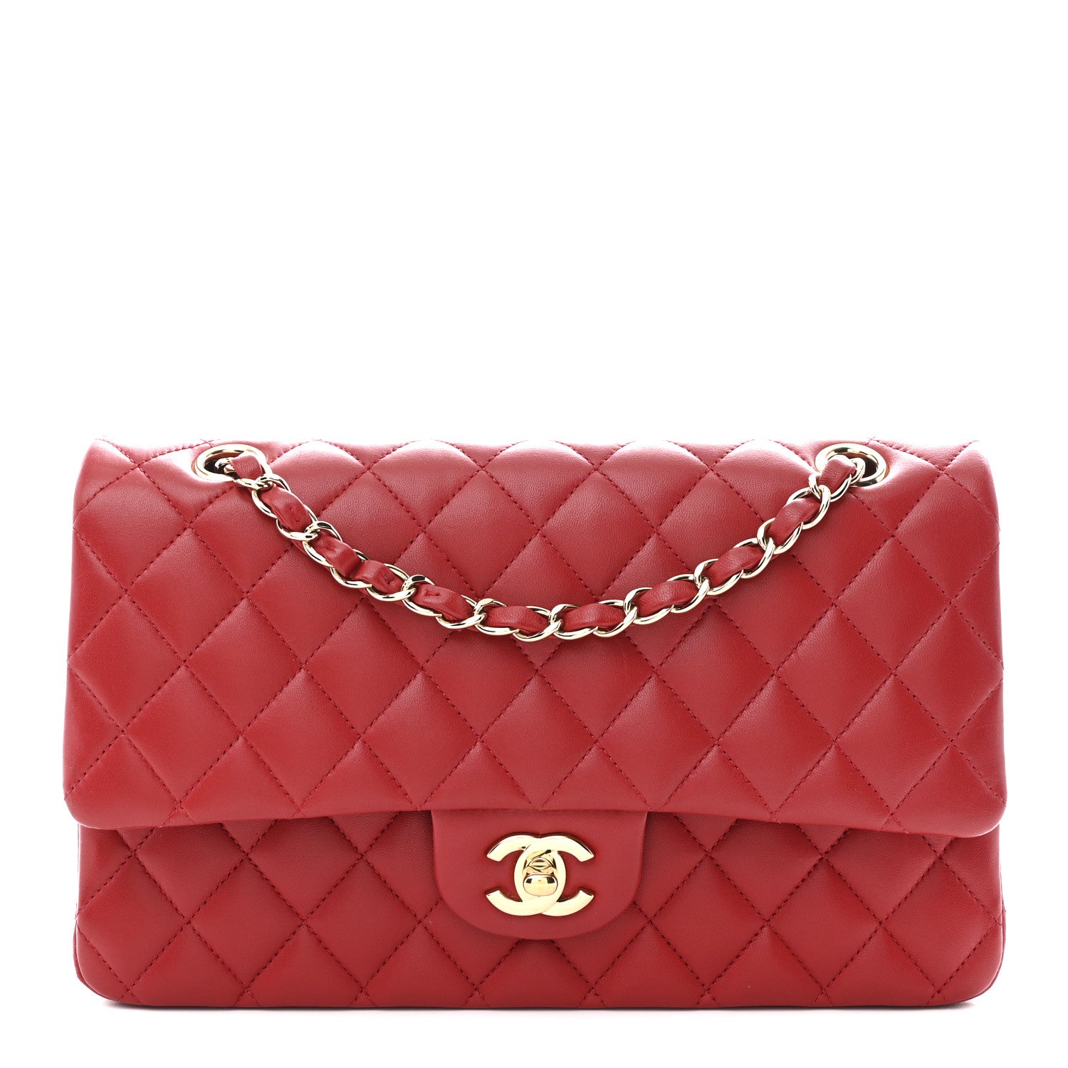 Chanel Lambskin Quilted Medium Double Flap Red 1 of 10