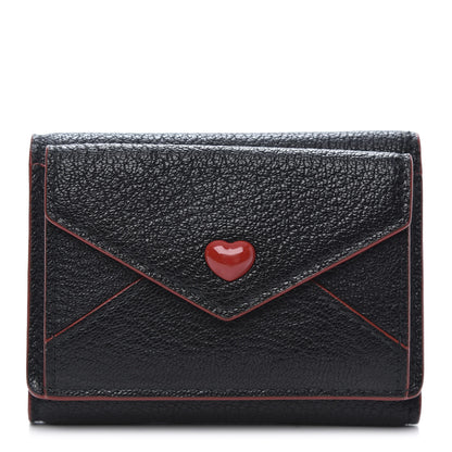 Miu Miu Goatskin Madras Love Wallet Black 1 of 7