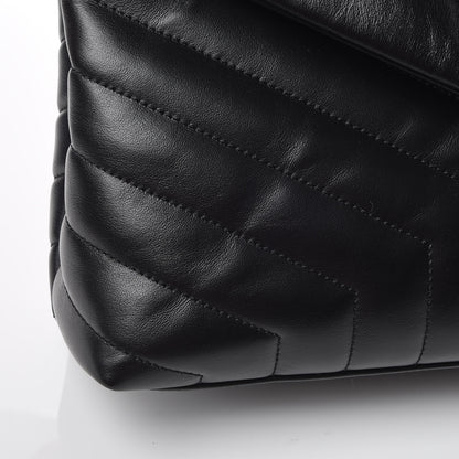 Saint Laurent Calfskin Y Quilted Monogram Medium Loulou Chain Satchel Black 6 of 7