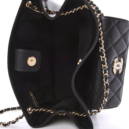Chanel Caviar Quilted In Out Flap Shopping Tote Black 5 of 11