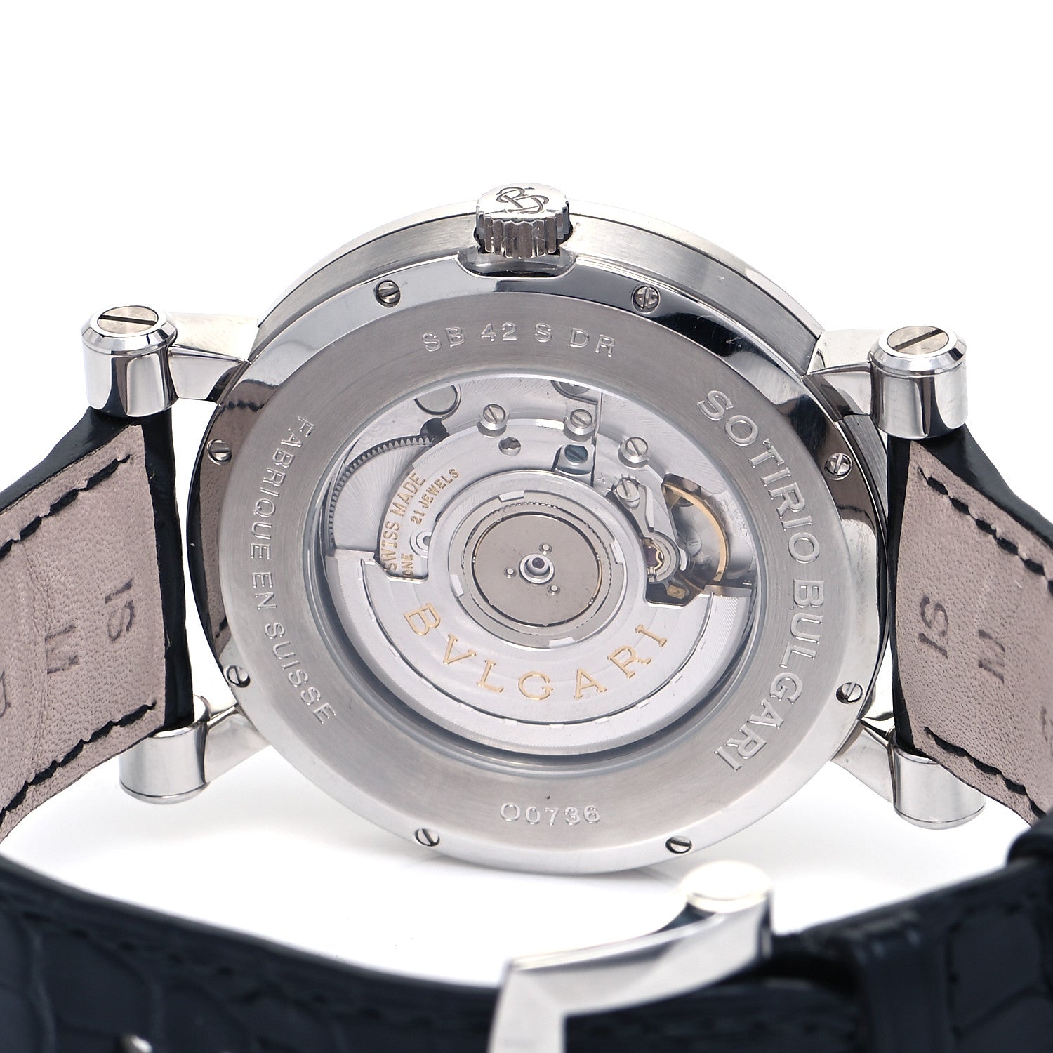 Bulgari Stainless Steel Alligator 42mm Sotirio Retrograde Date Automatic Watch 4 of 4