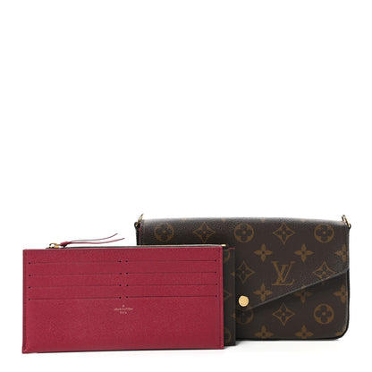 Louis Vuitton Monogram Pochette Felicie Chain Wallet Fuchsia 1 of 9
