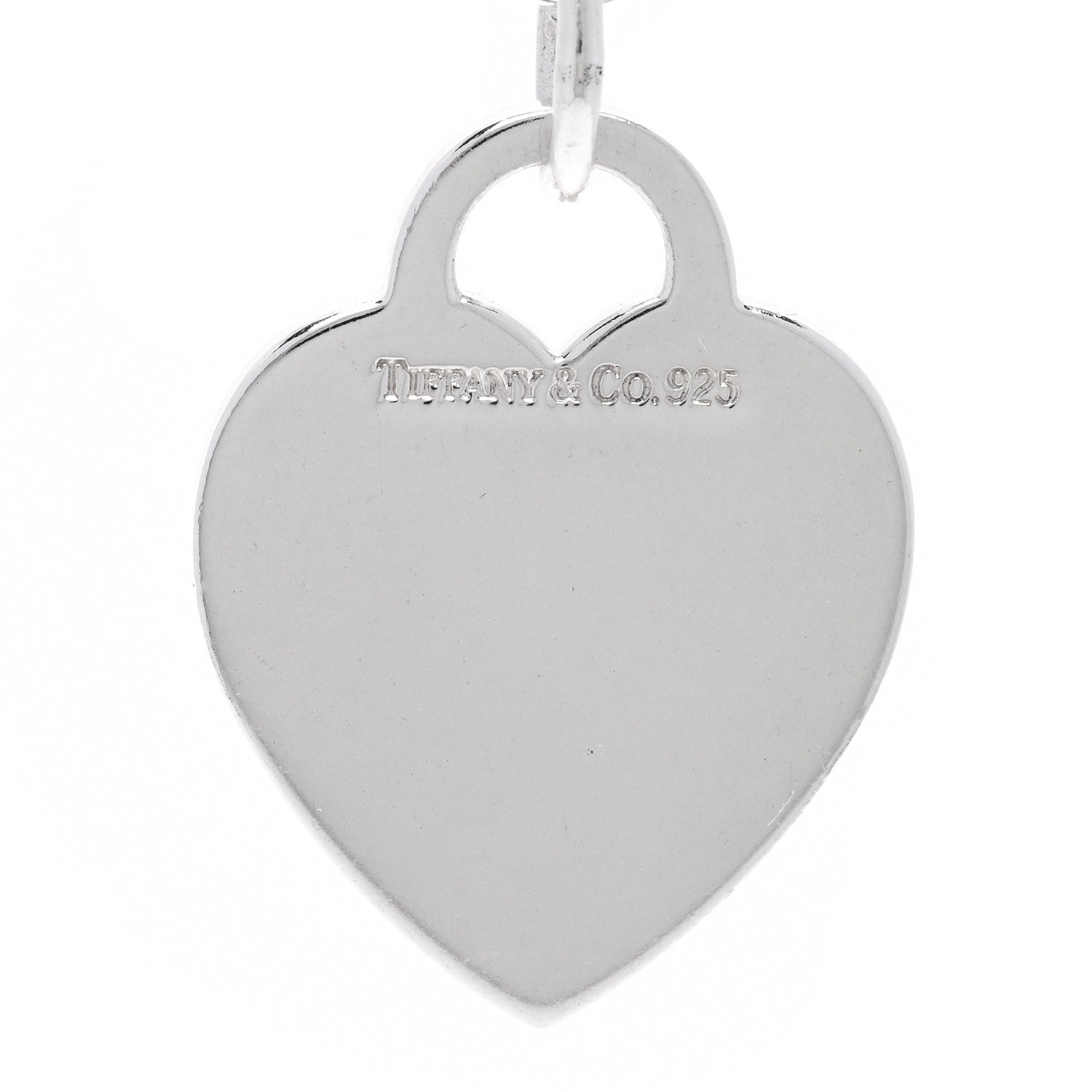 Tiffany Sterling Silver Heart Tag Pendant Necklace 4 of 5