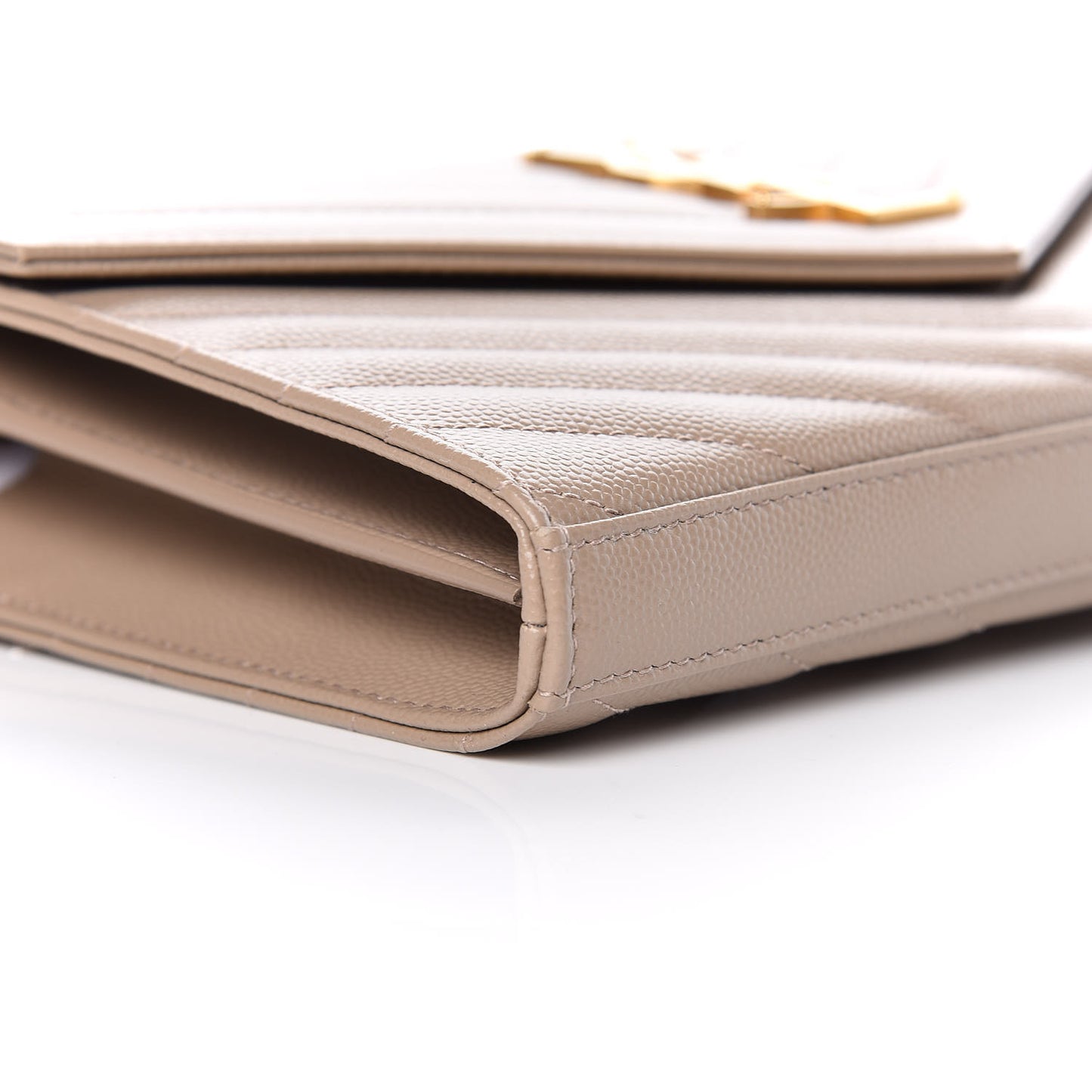 Grain De Poudre Matelasse Chevron Monogram Chain Wallet Dusty Grey