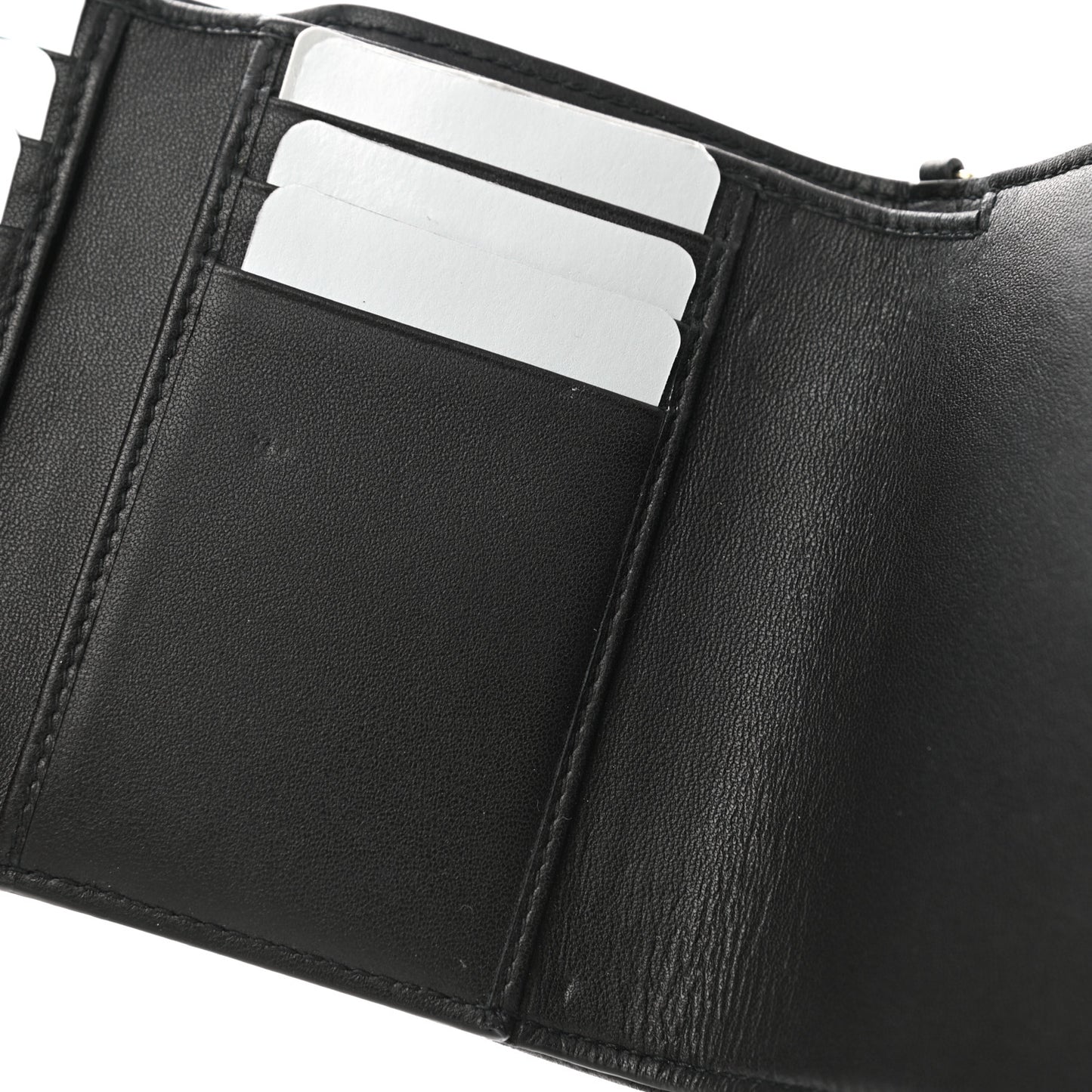 Lambskin Cannage Lady Dior Compact Wallet Black