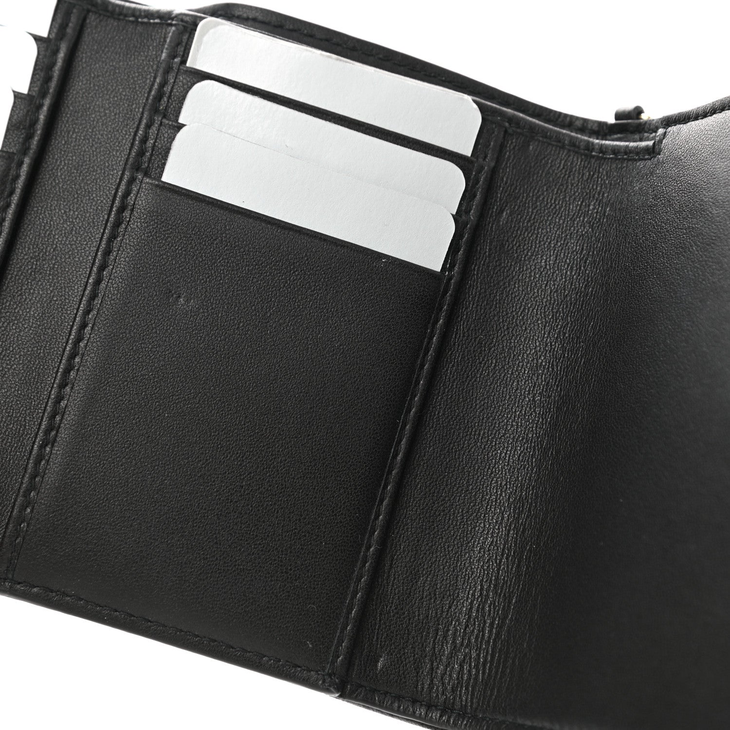 Christian Dior Lambskin Cannage Lady Dior Compact Wallet Black 7 of 8