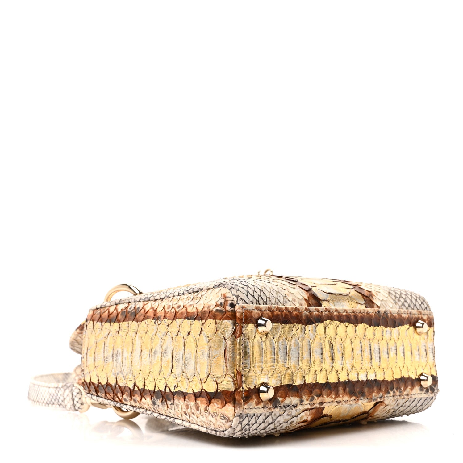 Christian Dior Snakeskin Mini Lady Dior Beige Gold 4 of 9