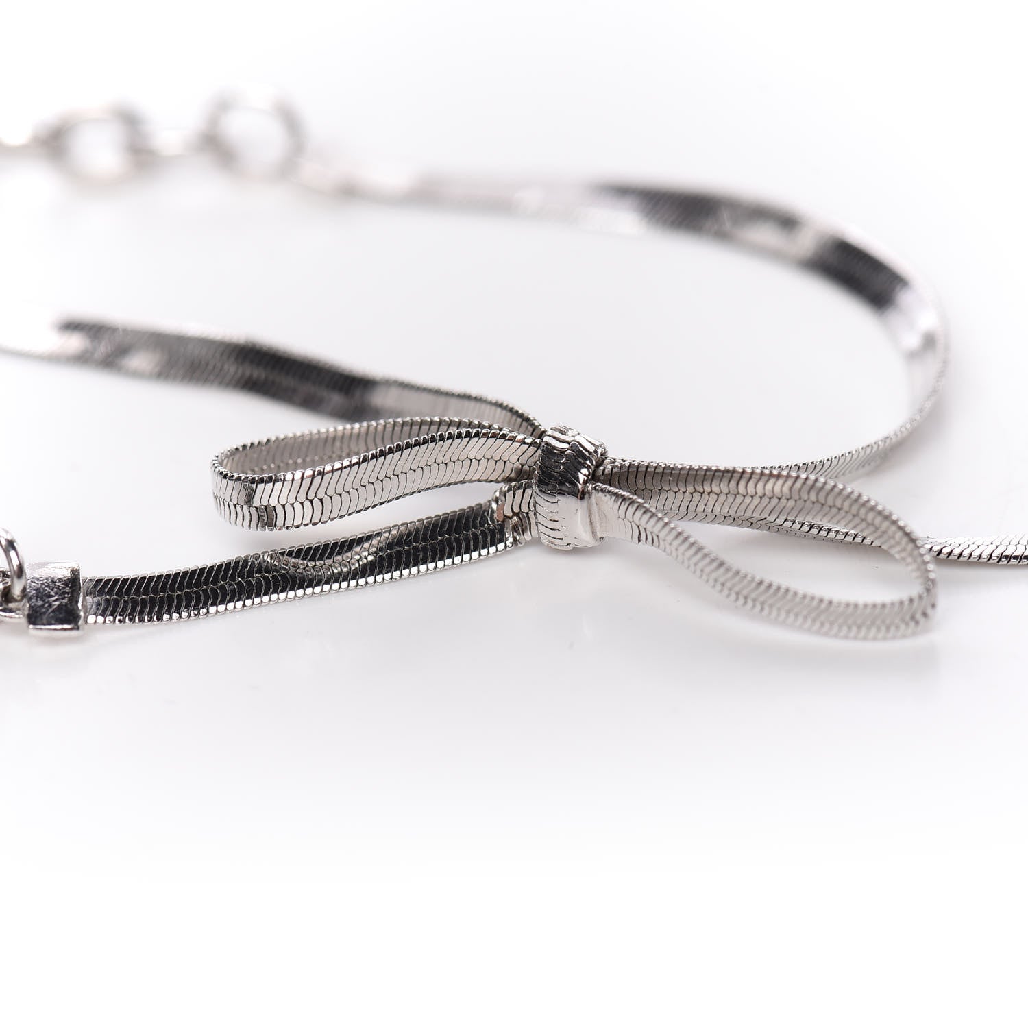 Christian Dior Bow CD Logo Bracelet Silver 7 of 7