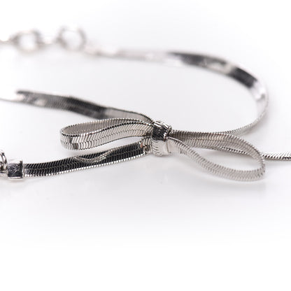 Christian Dior Bow CD Logo Bracelet Silver 7 of 7