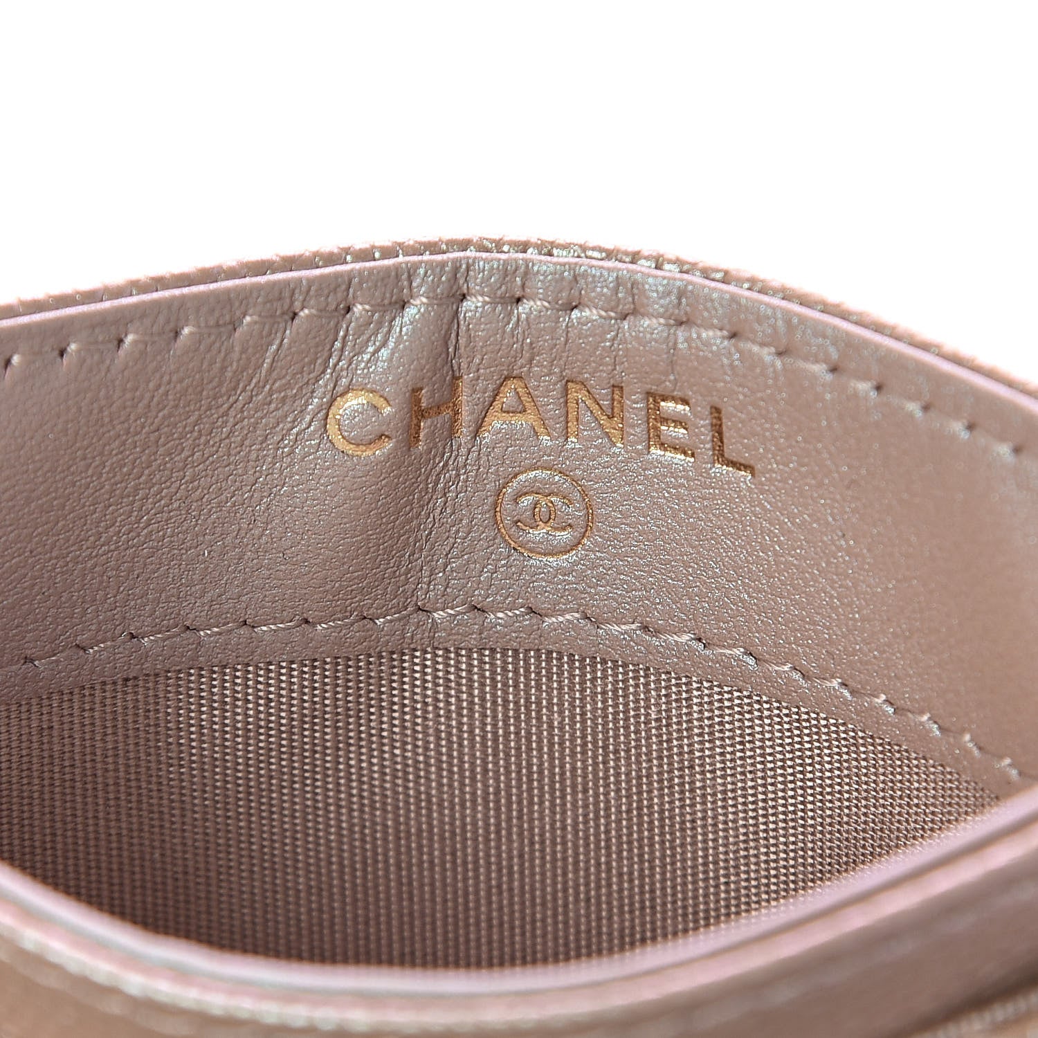 Chanel Iridescent Caviar Quilted Card Holder Beige 7 of 9