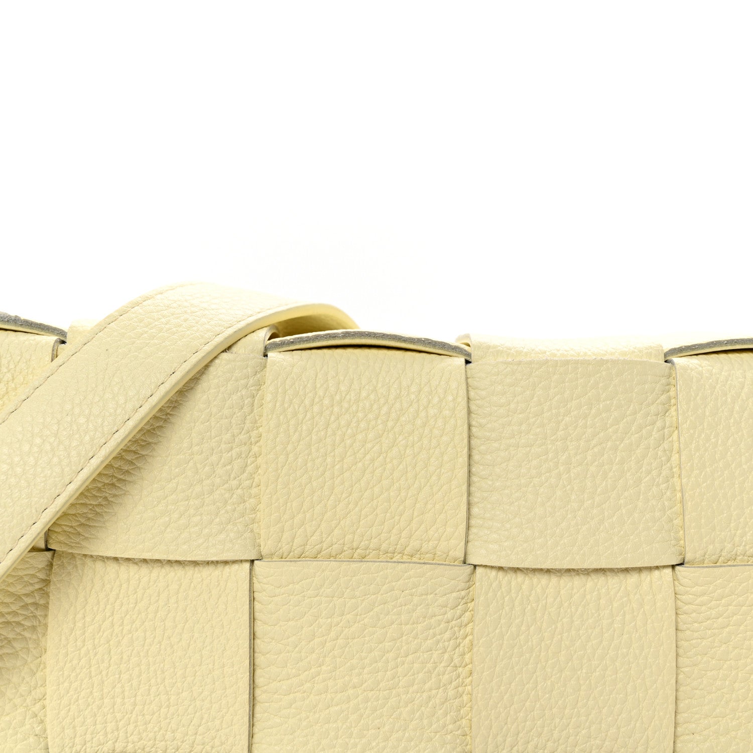 Bottega Veneta Grained Calfskin Maxi Intrecciato Cassette Crossbody Bag Ice Cream 7 of 9