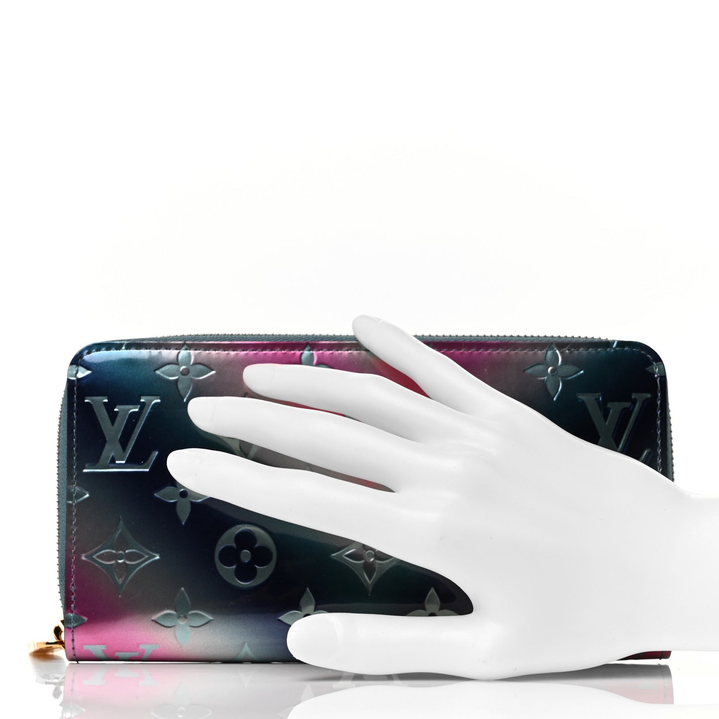 Metallic Vernis Degrade Zippy Wallet Blue Pink