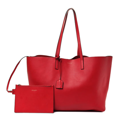 Saint Laurent Calfskin Large Shopping Tote Rouge Eros 1 of 7