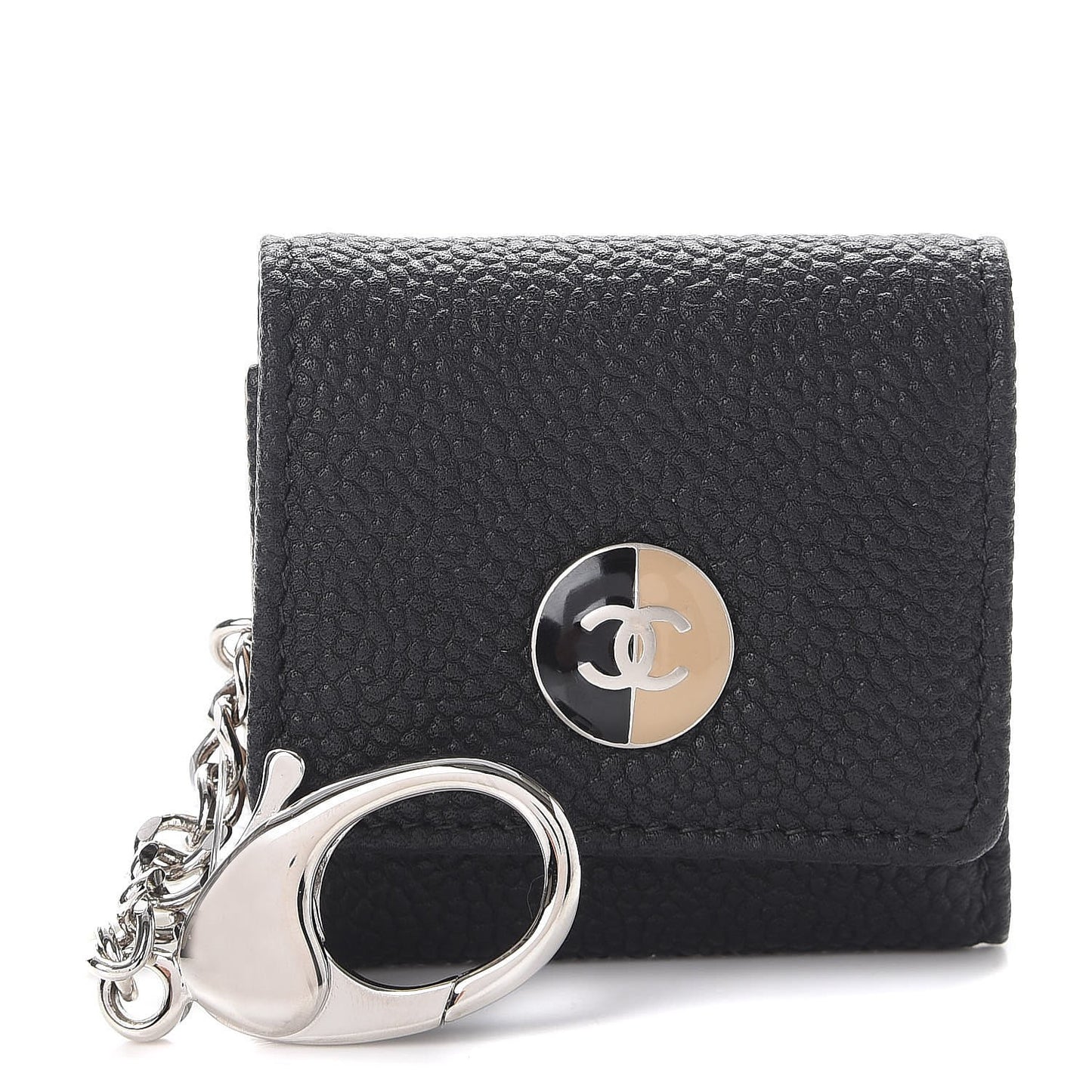 Caviar Photo Holder Key Chain Bag Charm Black
