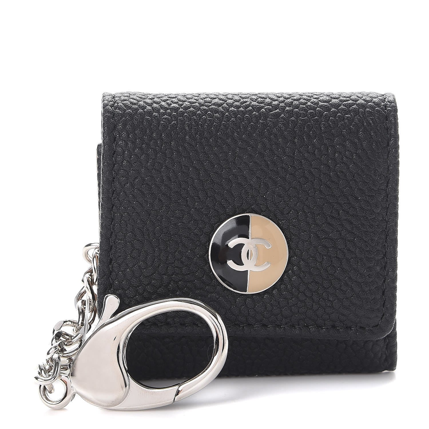 Chanel Caviar Photo Holder Key Chain Bag Charm Black 1 of 7