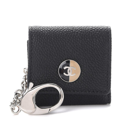 Chanel Caviar Photo Holder Key Chain Bag Charm Black 1 of 7