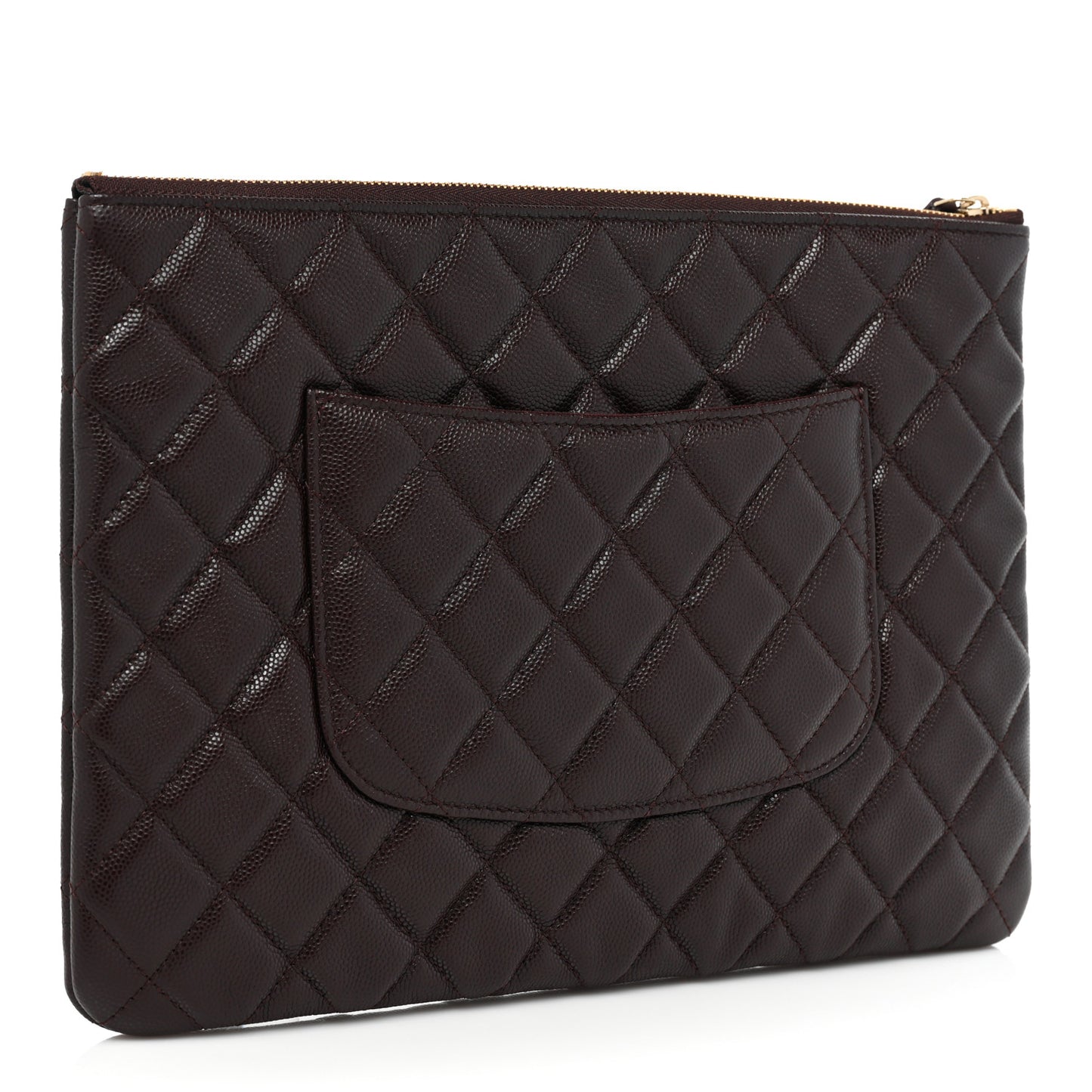 Caviar Quilted Medium Cosmetic Case Burgundy