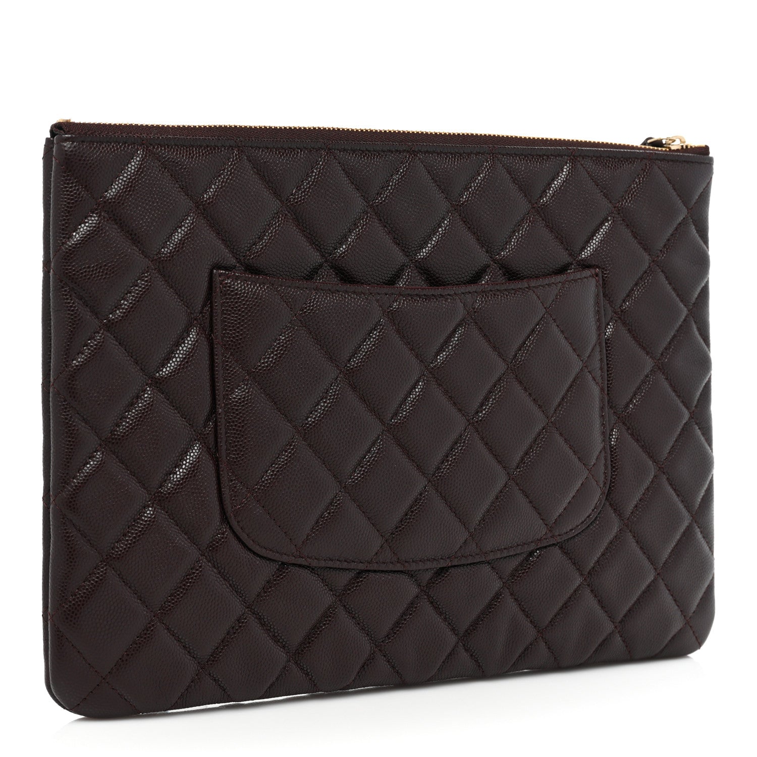 Chanel Caviar Quilted Medium Cosmetic Case Burgundy 3 of 8