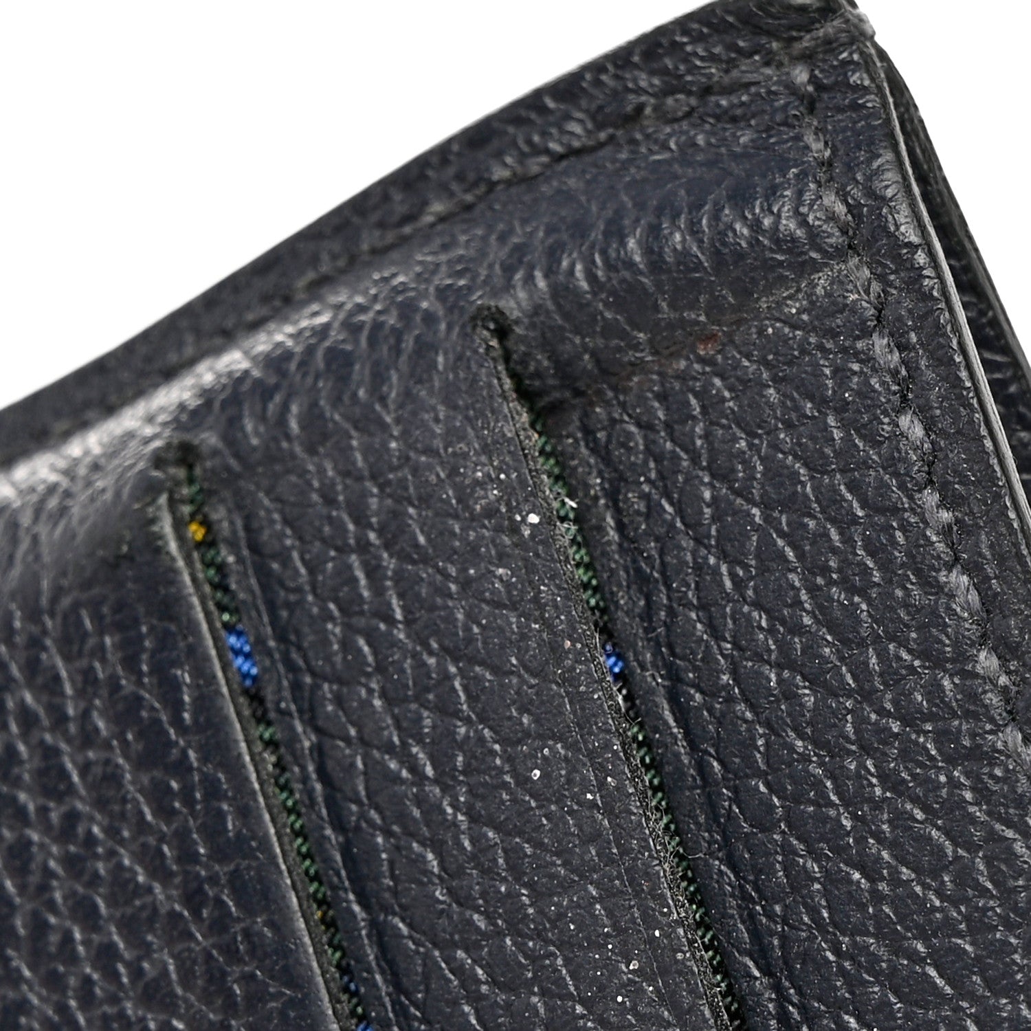 Hermes Evercolor Citizen Twill Card Case Bleu Nuit Vert Moyen Bleu Saphir 9 of 13