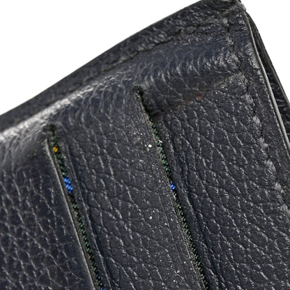Hermes Evercolor Citizen Twill Card Case Bleu Nuit Vert Moyen Bleu Saphir 9 of 13