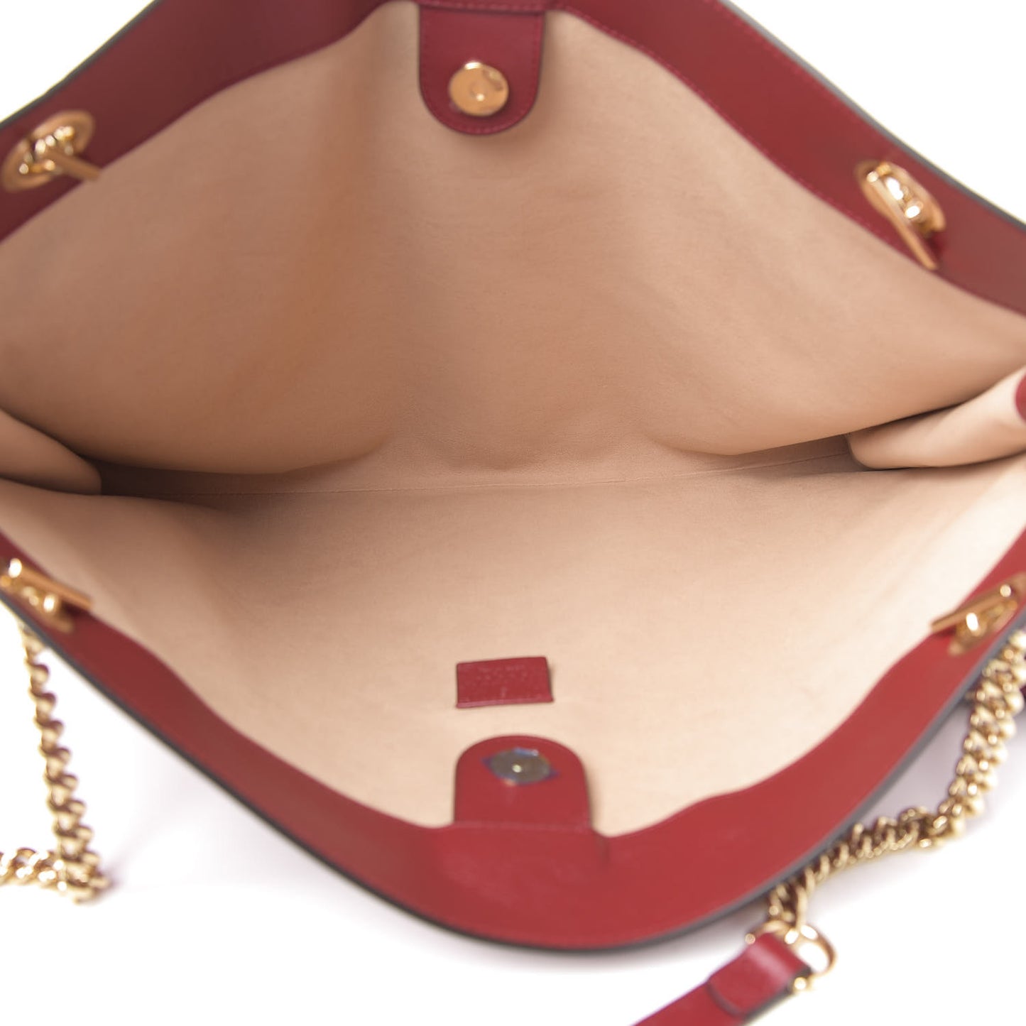 Calfskin Large Rajah Chain Tote Romantic Cherry
