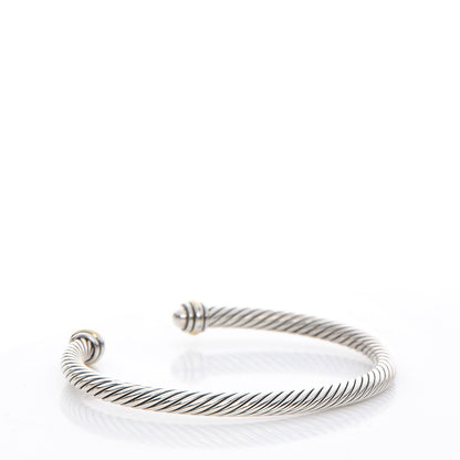 David Yurman Sterling Silver 18K Yellow Gold 4mm Cable Classics Bracelet 3 of 5