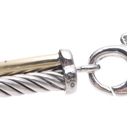 David Yurman Sterling Silver 18K Yellow Gold 3mm Crossover Bracelet 6 of 6