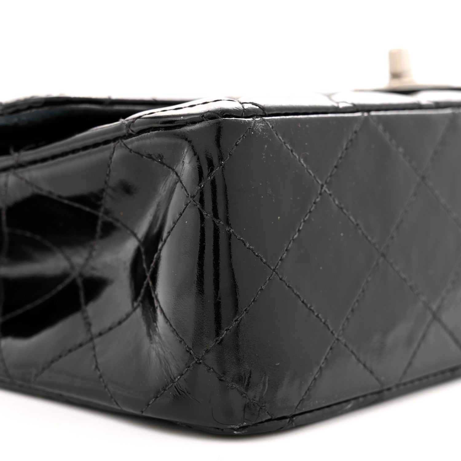 Chanel Patent Quilted Medium Double Flap Black 9 of 12
