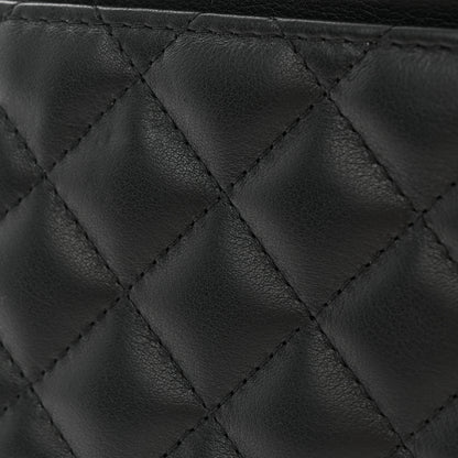 Chanel Lambskin Quilted Boy Wallet On Chain WOC Black 14 of 15